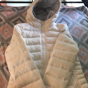 A white puffer jacket